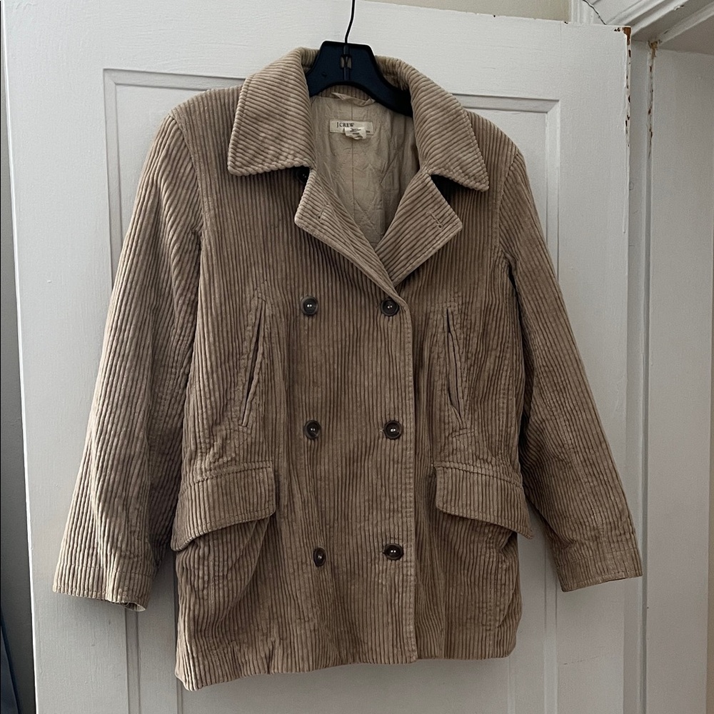 J. Crew Women's Corduroy Pea Coat - Tan
